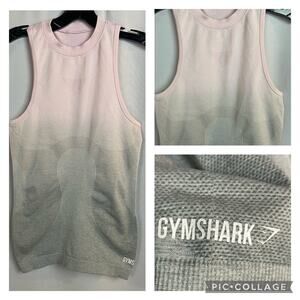 Gymshark Womens Seamless Vest Tank top Sleeveless Pink/Gray NO Size Tag